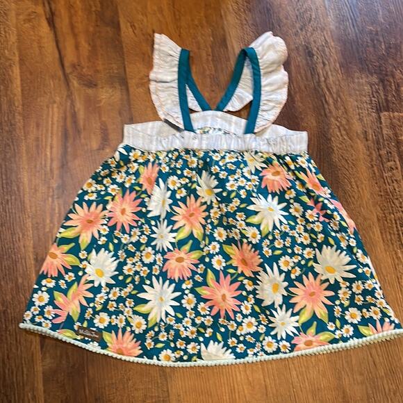 Matilda Jane Green Floral Print Tank Youth Girls Size 8 - Picture 2 of 6